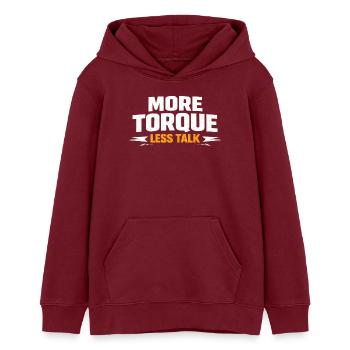 Mehr Drehmoment Weniger Quatschen - Teenager Organic Hoodie Mini Cruiser von Stanley/Stella - Burgunderrot - Vorne - AI Model Teenager Male dark (155cm)