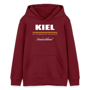 Kiel - Teenager Organic Hoodie Mini Cruiser von Stanley/Stella - Burgunderrot - Vorne - AI Model Teenager Male dark (155cm)