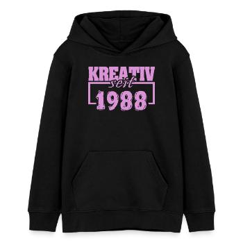 Kreativ 1988 - Teenager Organic Hoodie Mini Cruiser von Stanley/Stella - Schwarz - Vorne - AI Model Teenager Male light (155cm)