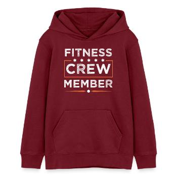 Équipe de remise en forme - Sweat à capuche ado bio Stanley/Stella - bordeaux - Devant - AI Model Teenager Male dark (155cm)