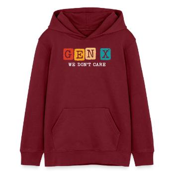 gen x we don't care - Teenager Organic Hoodie Mini Cruiser von Stanley/Stella - Burgunderrot - Vorne - AI Model Teenager Male dark (155cm)