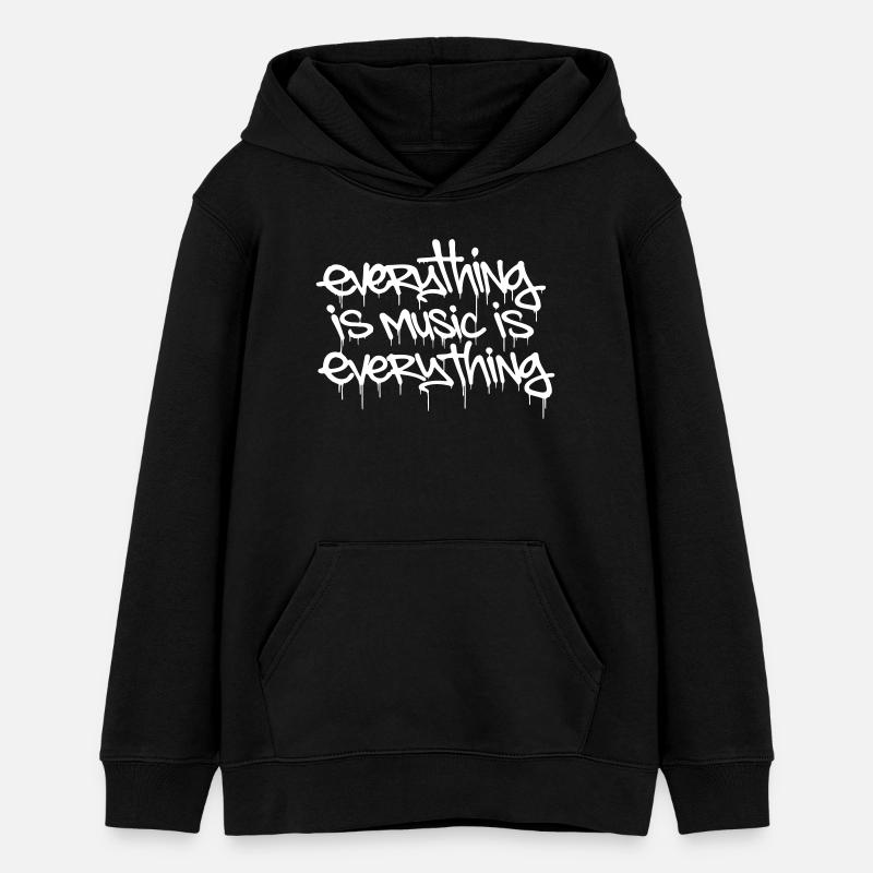 Tout est musique, c’est tout - Sweat à capuche ado bio Stanley/Stella - noir