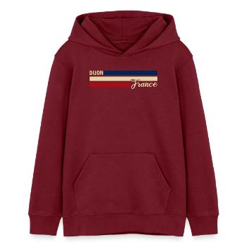 France - Dijon - Frankreich - Flagge - Streifen - Teenager Organic Hoodie Mini Cruiser von Stanley/Stella - Burgunderrot - Vorne - AI Model Teenager Male dark (155cm)