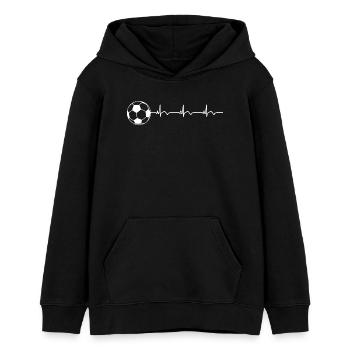 Fußball Fussball Fußballer EKG Herzschlag - Teenager Organic Hoodie Mini Cruiser von Stanley/Stella - Schwarz - Vorne - AI Model Teenager Male light (155cm)