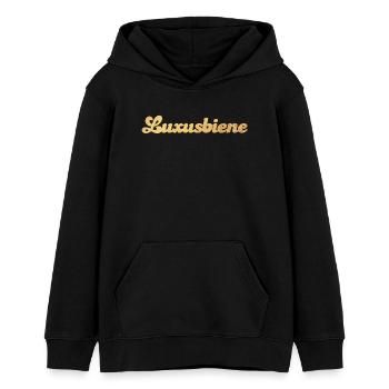 Luxury Bee Gold Princess Deluxe Exclusive Quote - Teens Organic Hoodie by Stanley/Stella - black - Front - AI Model Teenager Male light (155cm)