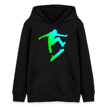 Skater - Teenager Organic Hoodie Mini Cruiser von Stanley/Stella - Schwarz - Vorne - AI Model Teenager Male light (155cm)