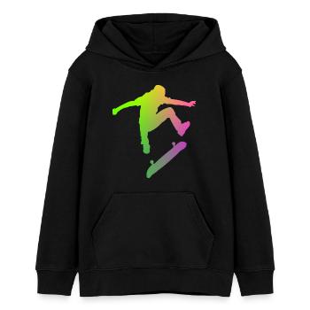 Skater - Teenager Organic Hoodie Mini Cruiser von Stanley/Stella - Schwarz - Vorne - AI Model Teenager Male light (155cm)