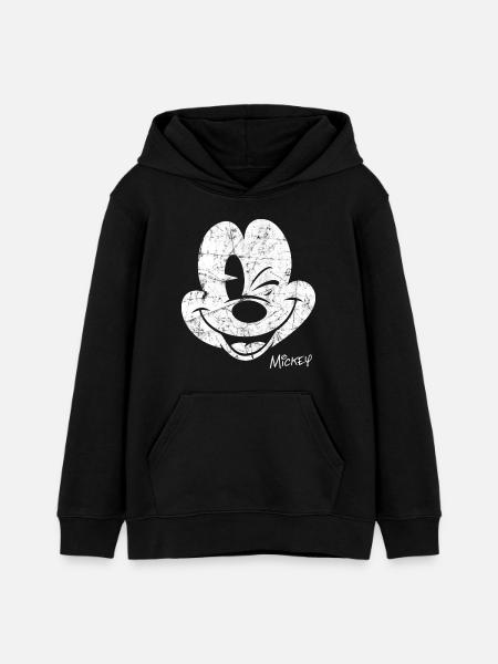 Mickey & Minnie Retro Mickey-Kopf Motiv - Teenager Organic Hoodie Mini Cruiser von Stanley/Stella - Schwarz