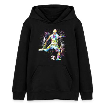 Fussball - Fussballspieler Cristiano - Bunt - Teenager Organic Hoodie Mini Cruiser von Stanley/Stella - Schwarz - Vorne - AI Model Teenager Male light (155cm)