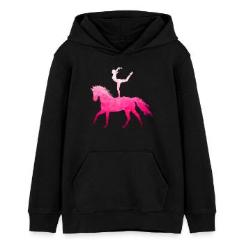 Voltigieren Akrobatik Reitsport Reiten Pferd Pink - Teenager Organic Hoodie Mini Cruiser von Stanley/Stella - Schwarz - Vorne - AI Model Teenager Male light (155cm)