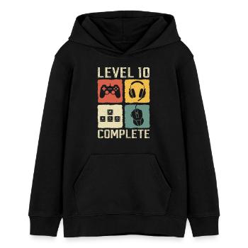 10. Geburtstag Level 10 Complete Gamer 10 Jahre - Teenager Organic Hoodie Mini Cruiser von Stanley/Stella - Schwarz - Vorne - AI Model Teenager Male light (155cm)
