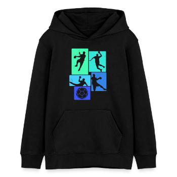 Handball Handballer - Teenager Organic Hoodie Mini Cruiser von Stanley/Stella - Schwarz - Vorne - AI Model Teenager Male light (155cm)