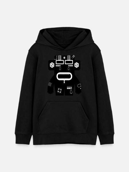 Rene - Tech Monster Collection - Teenager Organic Hoodie Mini Cruiser von Stanley/Stella - Schwarz