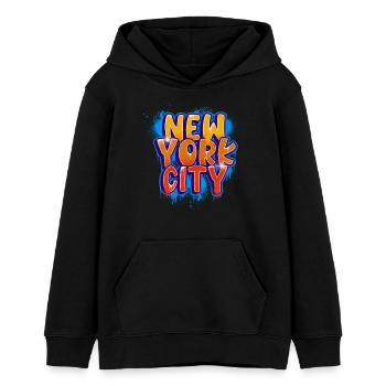 Ville de New York - Sweat à capuche ado bio Stanley/Stella - noir - Devant - AI Model Teenager Male light (155cm)