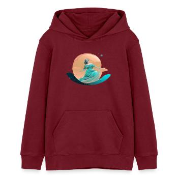 Goddess Venus - Teens Organic Hoodie by Stanley/Stella - burgundy - Front - AI Model Teenager Male dark (155cm)