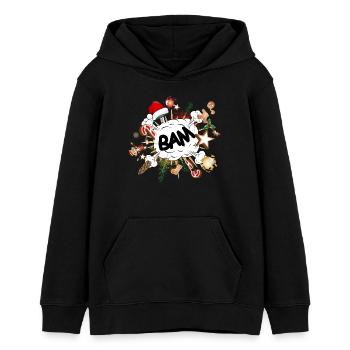 lustige Comic Blase - Stressfaktor Weihnachtszeit - Teenager Organic Hoodie Mini Cruiser von Stanley/Stella - Schwarz - Vorne - AI Model Teenager Male light (155cm)