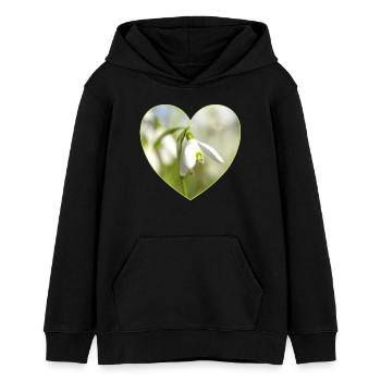 Conception du Cœur du Perce-Neige - Sweat à capuche ado bio Stanley/Stella - noir - Devant - AI Model Teenager Male light (155cm)