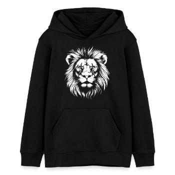 Löwe - Teenager Organic Hoodie Mini Cruiser von Stanley/Stella - Schwarz - Vorne - AI Model Teenager Male light (155cm)