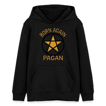 Wiedergeborener Heide mit rustikalem Pentagramm - Teenager Organic Hoodie Mini Cruiser von Stanley/Stella - Schwarz - Vorne - AI Model Teenager Male light (155cm)