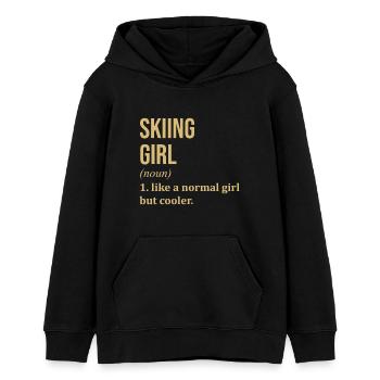 Ski - Sweat à capuche ado bio Stanley/Stella - noir - Devant - AI Model Teenager Male light (155cm)