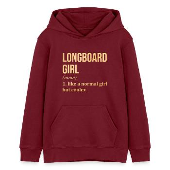 Longboard - Teenager Organic Hoodie Mini Cruiser von Stanley/Stella - Burgunderrot - Vorne - AI Model Teenager Male dark (155cm)