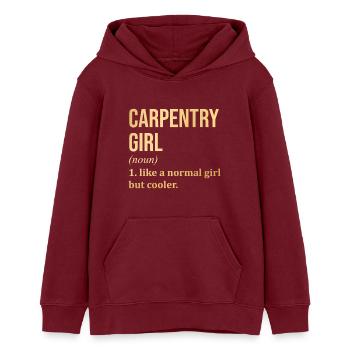 menuiserie - Sweat à capuche ado bio Stanley/Stella - bordeaux - Devant - AI Model Teenager Male dark (155cm)