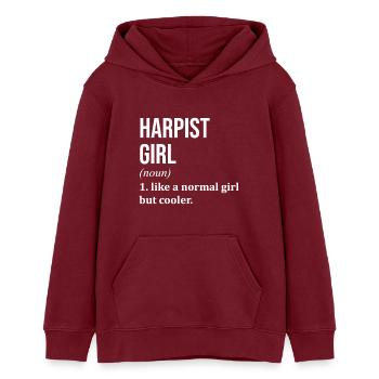 Harfe - Teenager Organic Hoodie Mini Cruiser von Stanley/Stella - Burgunderrot - Vorne - AI Model Teenager Male dark (155cm)