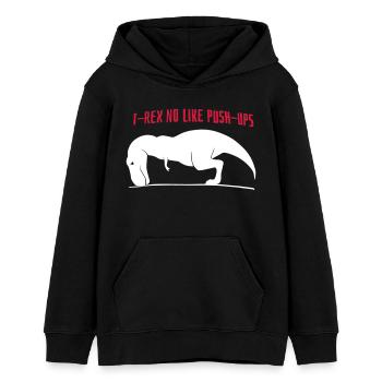T-Rex no like Push-Ups - Teenager Organic Hoodie Mini Cruiser von Stanley/Stella - Schwarz - Vorne - AI Model Teenager Male light (155cm)