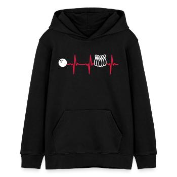 Battito cardiaco - Felpa con cappuccio ragazzo bio di Stanley/Stella - nero - Fronte - AI Model Teenager Male light (155cm)