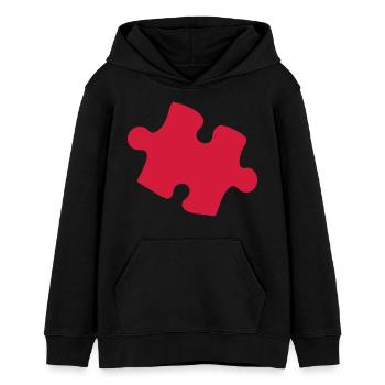 Herz Puzzle Puzzleteil Teil 2 Partnerlook - Teenager Organic Hoodie Mini Cruiser von Stanley/Stella - Schwarz - Vorne - AI Model Teenager Male light (155cm)