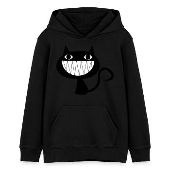 Grinsende Katze - Teenager Organic Hoodie Mini Cruiser von Stanley/Stella - Schwarz - Vorne - AI Model Teenager Male light (155cm)
