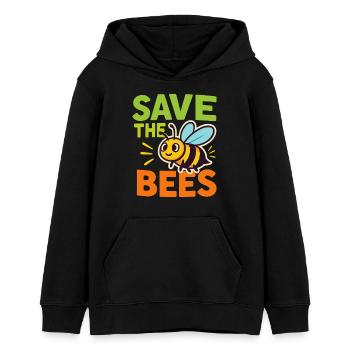 Save the Bees Bee Protection - Teens Organic Hoodie by Stanley/Stella - black - Front - AI Model Teenager Male light (155cm)