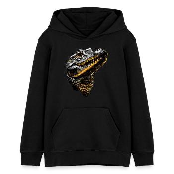 Krokodil Alligator Reptilien Kroko Liebe Krokodile - Teenager Organic Hoodie Mini Cruiser von Stanley/Stella - Schwarz - Vorne - AI Model Teenager Male light (155cm)