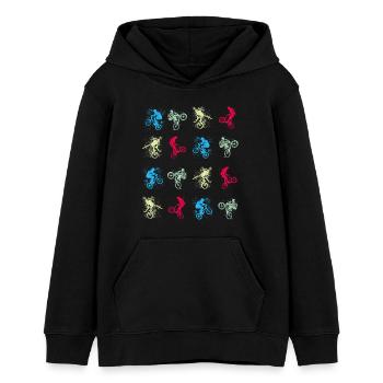 BMX / Bmx / bmx / idée cadeau / anniversaire - Sweat à capuche ado bio Stanley/Stella - noir - Devant - AI Model Teenager Male light (155cm)