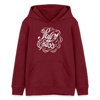 Puff Puff Pass - Teenager Organic Hoodie Mini Cruiser von Stanley/Stella - Burgunderrot - Vorne - AI Model Teenager Male dark (155cm)