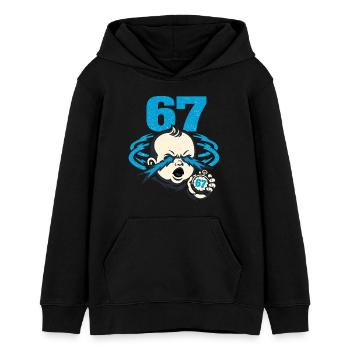 67 Six Seven - Gen Z - Teens Organic Hoodie by Stanley/Stella - black - Front - AI Model Teenager Male light (155cm)