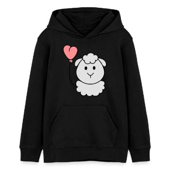 Schäfchen mit Herzballon - Teenager Organic Hoodie Mini Cruiser von Stanley/Stella - Schwarz - Vorne - AI Model Teenager Male light (155cm)