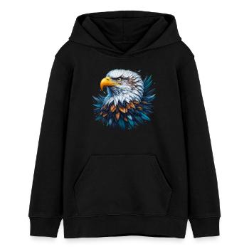 Adler - Teenager Organic Hoodie Mini Cruiser von Stanley/Stella - Schwarz - Vorne - AI Model Teenager Male light (155cm)