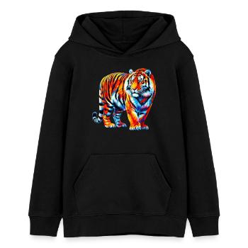 Tiger - Teenager Organic Hoodie Mini Cruiser von Stanley/Stella - Schwarz - Vorne - AI Model Teenager Male light (155cm)
