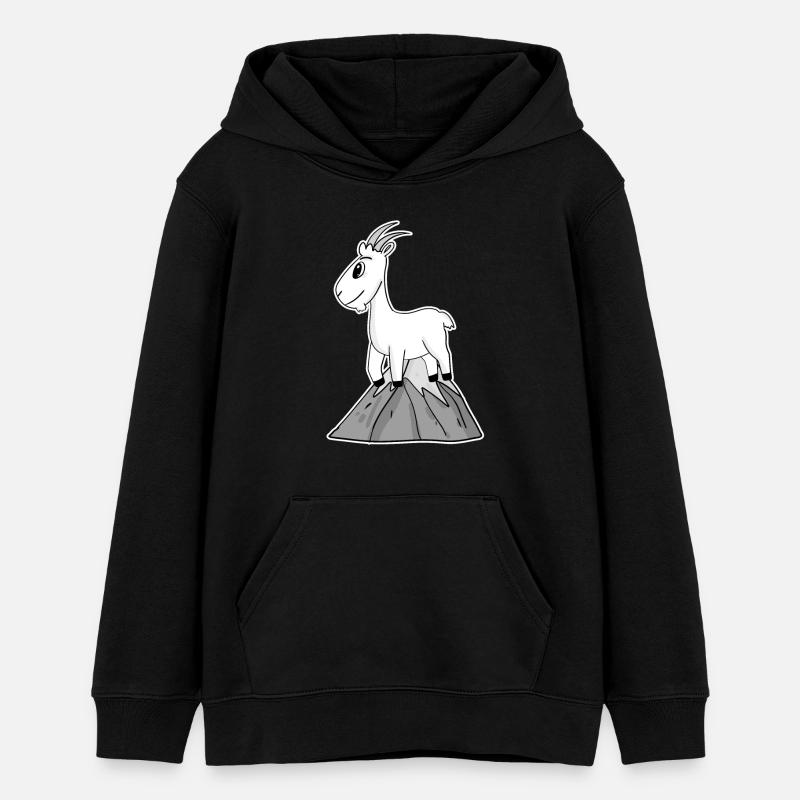 Bock auf Berge - Chèvre Chèvre - Sweat à capuche ado bio Stanley/Stella - noir