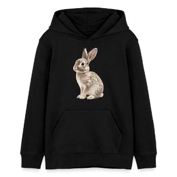 Hasen Hase - Teenager Organic Hoodie Mini Cruiser von Stanley/Stella - Schwarz - Vorne - AI Model Teenager Male light (155cm)