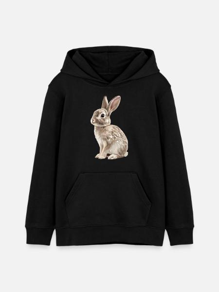 Hasen Hase - Teenager Organic Hoodie Mini Cruiser von Stanley/Stella - Schwarz