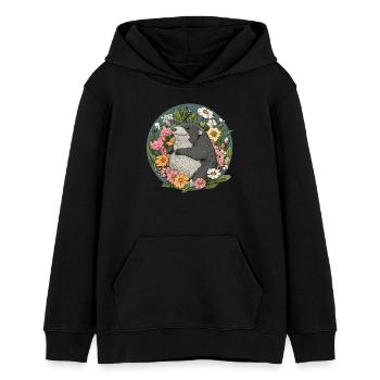 Taupe dans une mer de fleurs - Sweat à capuche ado bio Stanley/Stella - noir - Devant - AI Model Teenager Male light (155cm)