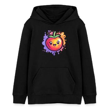 Tomate avec éclaboussure - Sweat à capuche ado bio Stanley/Stella - noir - Devant - AI Model Teenager Male light (155cm)