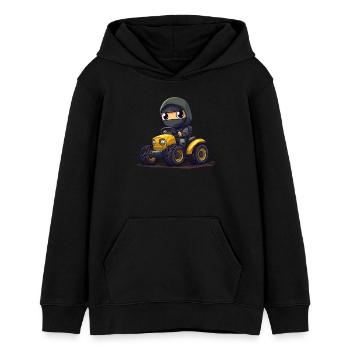 Ninja auf Traktor - Teenager Organic Hoodie Mini Cruiser von Stanley/Stella - Schwarz - Vorne - AI Model Teenager Male light (155cm)