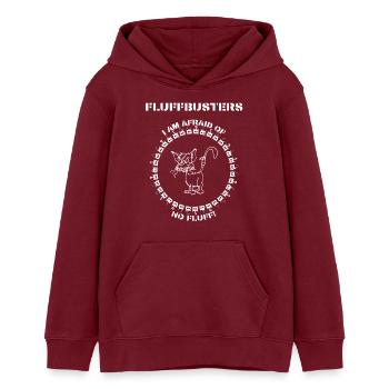 Fluffbusters- I am afraid of no Fluff! - Teenager Organic Hoodie Mini Cruiser von Stanley/Stella - Burgunderrot - Vorne - AI Model Teenager Male dark (155cm)