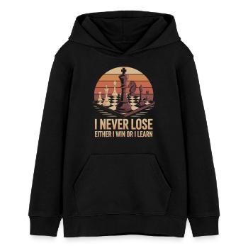 Schach: Entweder Sieg oder Lektion - Teenager Organic Hoodie Mini Cruiser von Stanley/Stella - Schwarz - Vorne - AI Model Teenager Male light (155cm)