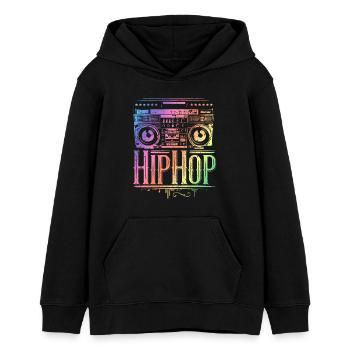 Hip Hop - Rap - HipHop Musik - Teenager Organic Hoodie Mini Cruiser von Stanley/Stella - Schwarz - Vorne - AI Model Teenager Male light (155cm)