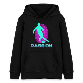 Football - Teenager Organic Hoodie Mini Cruiser von Stanley/Stella - Schwarz - Vorne - AI Model Teenager Male light (155cm)