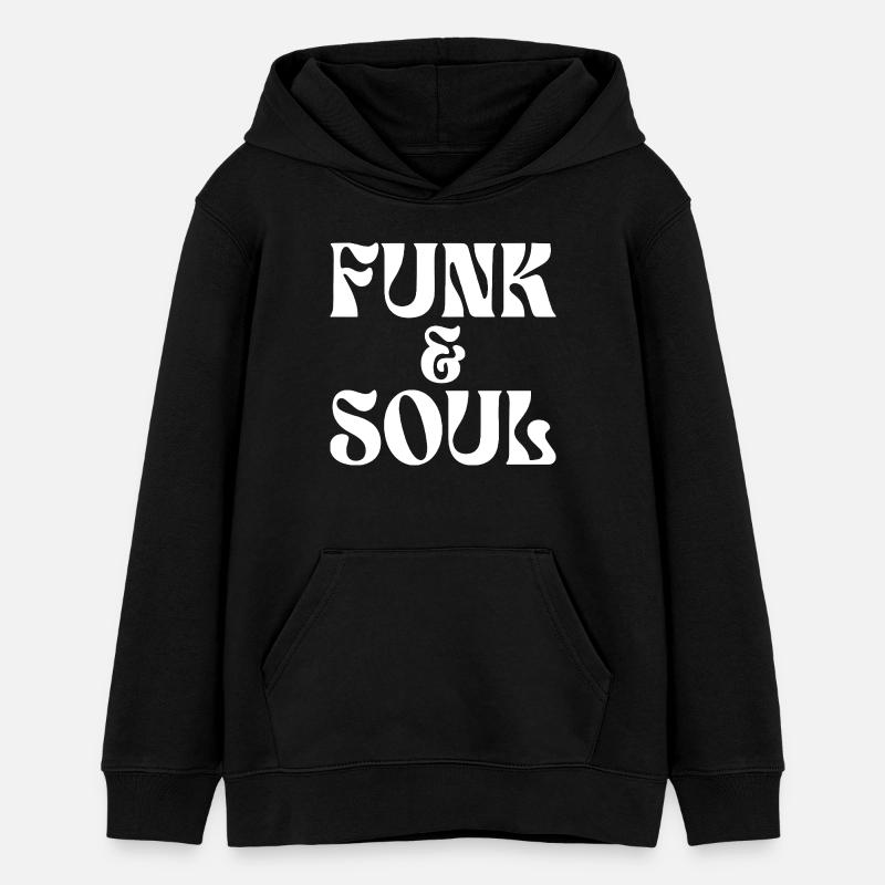 Funk & Souls : Typographie des grooves rétro - Sweat à capuche ado bio Stanley/Stella - noir